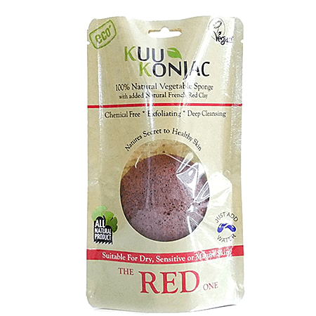 Kuu Konjac,Sponge With French Red Clay,ฟองน้ำ,ใยบุก,โคลนแดงฝรั่งเศส,ผิวแห้ง,บอบบางแพ้ง่าย,ใยบุกพืชจากธรรมชาติ