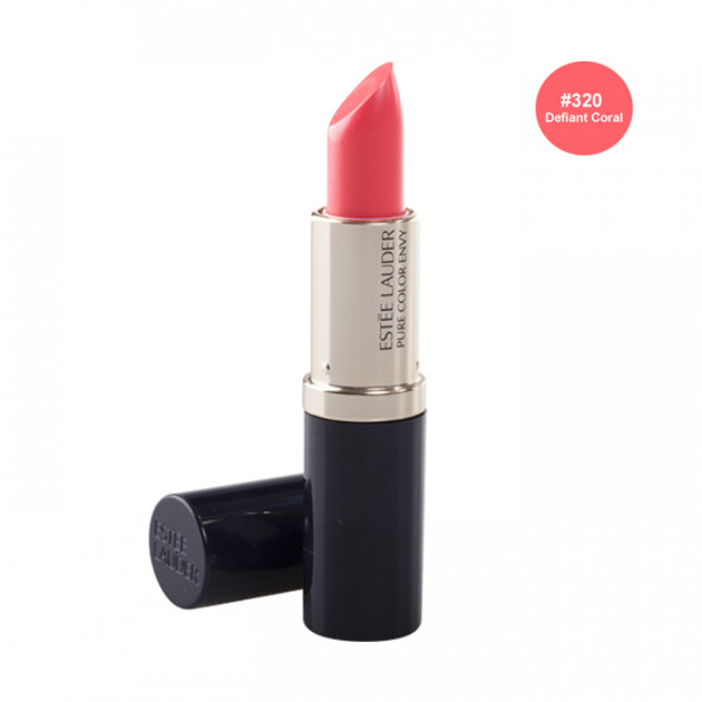 ESTEE LAUDER Pure Color Envy Sculpting Lipstick #320 Defiant Coral 3.5g ลิปสติกเนื้อนุ่มผสมไข่มุก สีสวยคมชัดให้ริมฝีปากคงความชุ่มชื้นได้อย่างยาวนาน