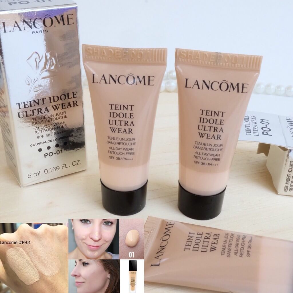 Lancome Teint Idole Ultra Wear  รองพื้นสุดฮิตอันดับ 1 จากลังโคม  1. ปิกปิดเนียนสนิทขั้นสุด  2.เกลี่ยง่ายสบายผิว  3.เนื้อแมตต์ไม่มันเงา  4.ติดทนตลอดทั้งวัน  5.กันแดดด้วย SPF 38 PA+++    เบอร์ PO-01  สำหรับผิวขาวอันเดอร์โทนเหลือง