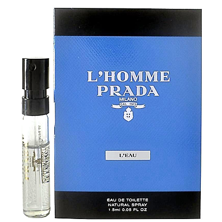 Prada L'Homme Prada L'Eau Eau de Toilette 1.5ml น้ำหอมสุภาพบุรุษอันทันสมัย ที่ผสมผสานความคลาสสิคอย่างแอมเบอร์และดอกไอริส ให้ความรู้สึกปลอดโปร่งและท้าทาย