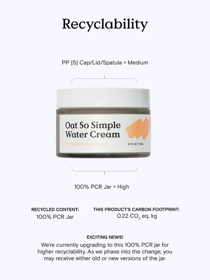 Oat So Simple Water Cream Basic Lightweight Moisturizer 80ml เจลครีมบำรุงผิว ปรับสมดุลผิว ให้ความชุ่มชื้น ลดการอักเสบ ลดระคายเคืองผิว ลดรอยแดง